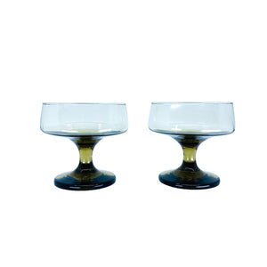 Vintage Libbey Glass Tawny Accent Champagne Coupes
