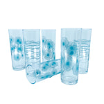 Rare Vintage IKEA Atomic Sunburst Snäll Turquoise Tom Collins Highball Glasses, Set of 6