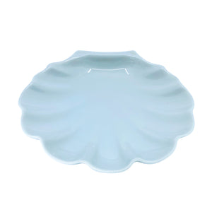 White Ceramic Shell Plate by OMC Japan
