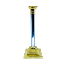 MCM Chrome and Brass Candlestick Holders