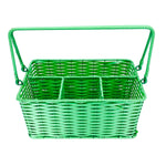 Vintage Woven Green Plastic Utensil Basket