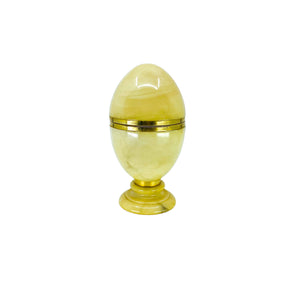 Genuine Alabaster Faberge Egg Trinket Box