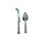 Vintage Silver Tassle Handle Cheese Knives, Pair