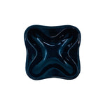 Vintage “X Marks the Spot” Black Ceramic Stacking Ashtrays, Pair
