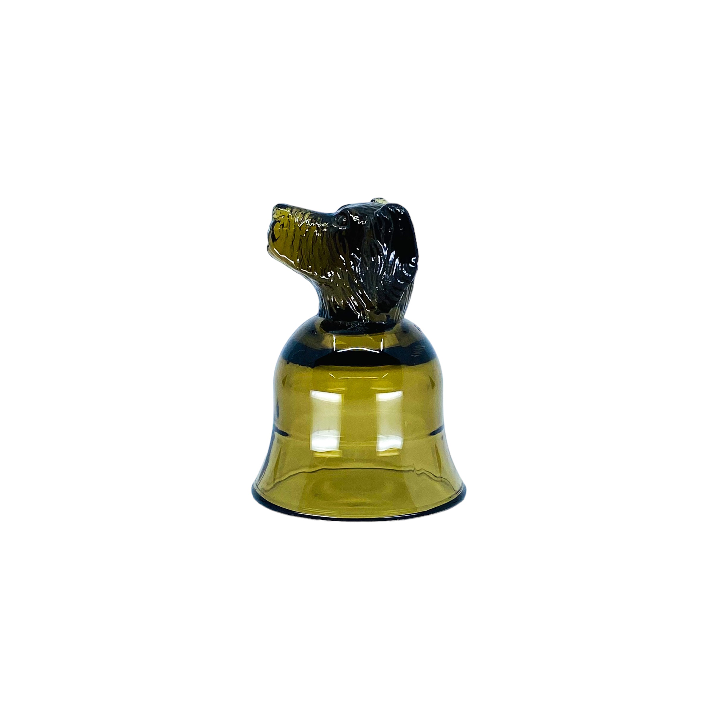Vintage Avon Smokey Brown Dog Head Glass
