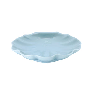 White Ceramic Shell Plate by OMC Japan