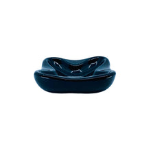 Vintage “X Marks the Spot” Black Ceramic Stacking Ashtrays, Pair