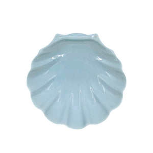 White Ceramic Shell Plate by OMC Japan
