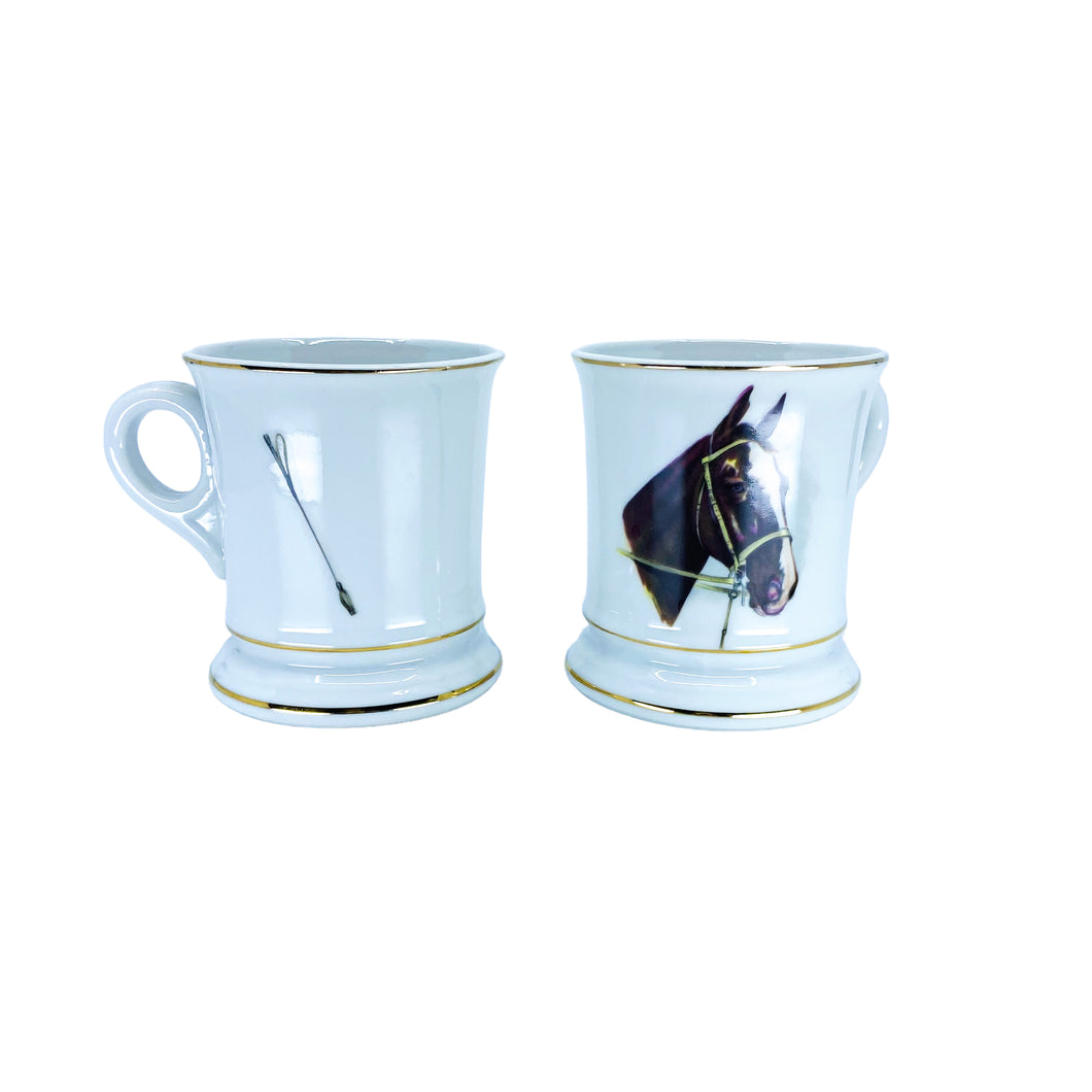 Vintage Lefton Horse Head Pedestal Mugs, Pair