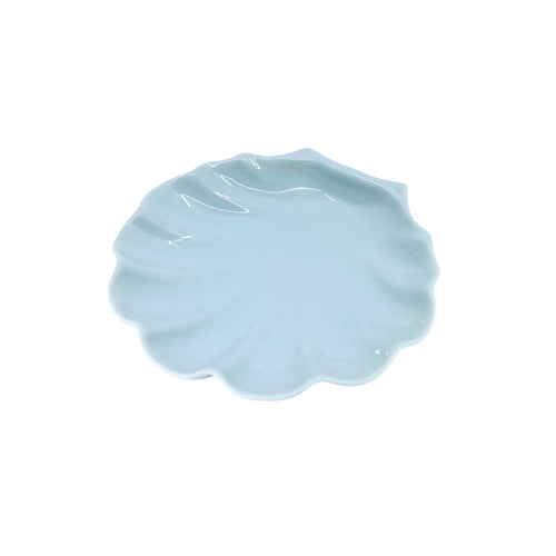 White Ceramic Shell Plate by OMC Japan