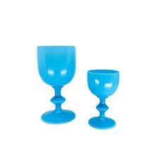 Portieux Vallerysthal Blue Opaline Mama & Baby Water Goblets
