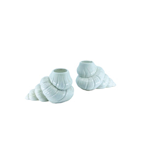 Vintage Italian Ceramic Shell Candleholders