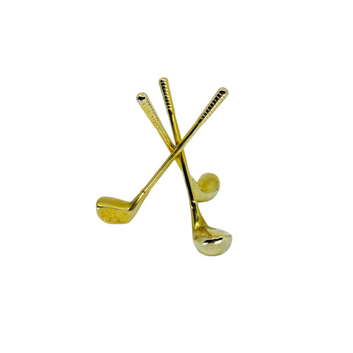Vintage Brass Golf Club Paperweight / Stand
