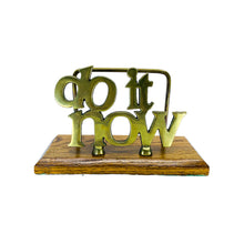 Vintage “Do It Now” Brass Desk Organizer