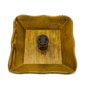 Vintage Scalloped Edge Wooden Nut Bowl with Cracker & Picks