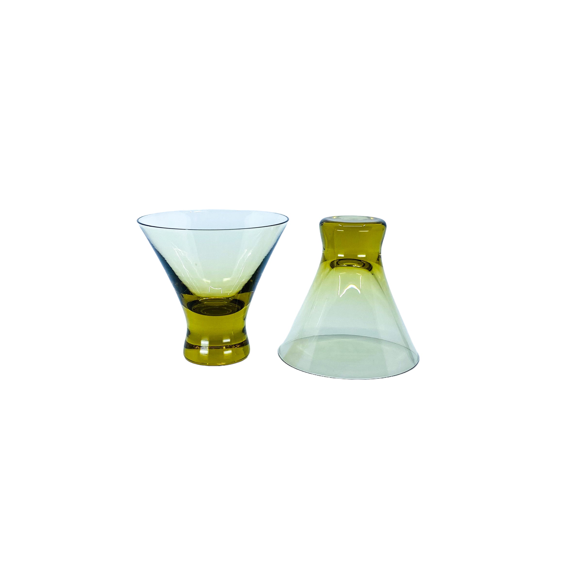 Vintage Yellow Glass Martini Pitcher & Glass Set