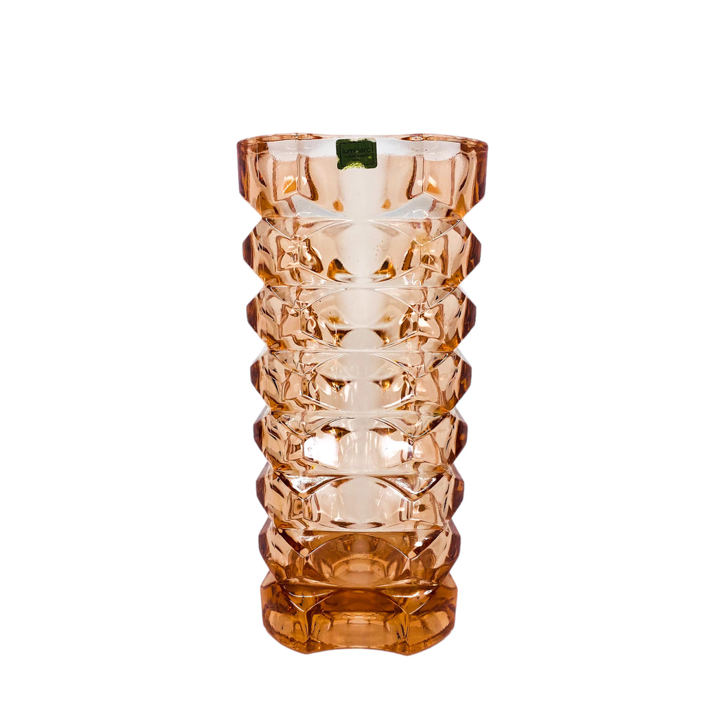 Lunimarc France Depression Glass Pink Vase