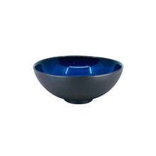 Vintage OMC Japan Blue Ceramic Glazed Bowl