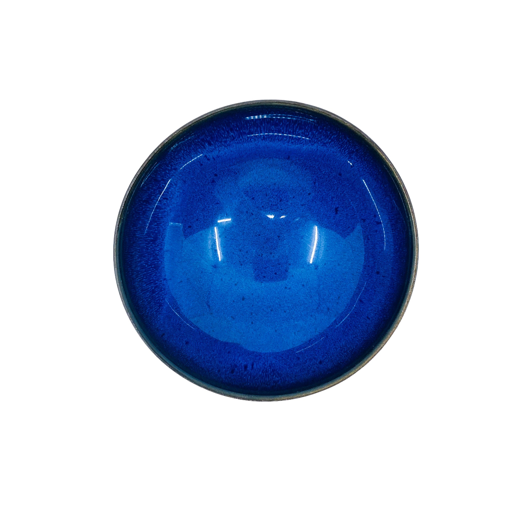 Vintage OMC Japan Blue Ceramic Glazed Bowl