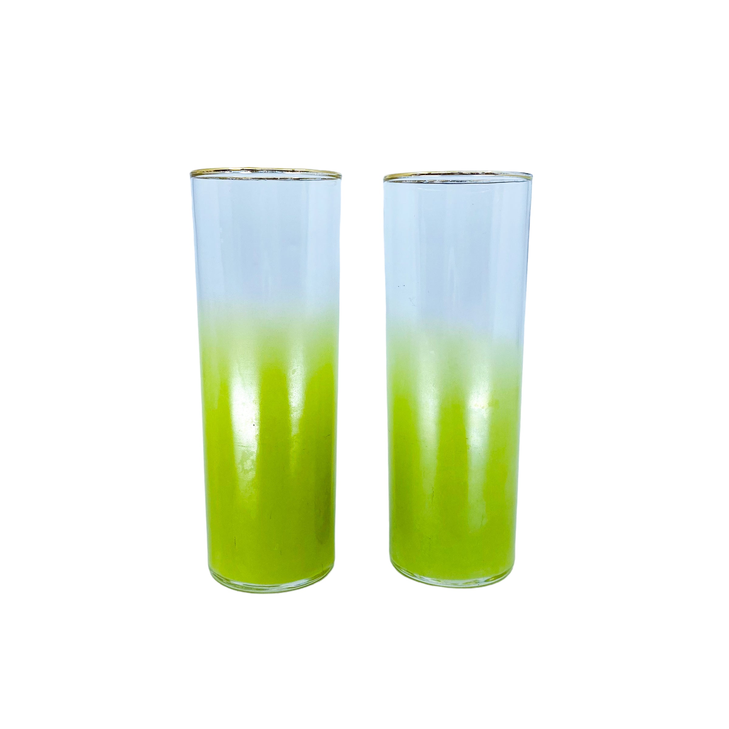 Vintage Federal Glass Tom Collins Multicolor Glasses, Set of 7