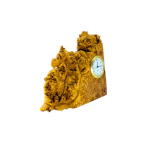 Maple Burl Quartz Clock, Signed 99’