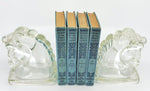 Vintage Glass Horse Head Bookends