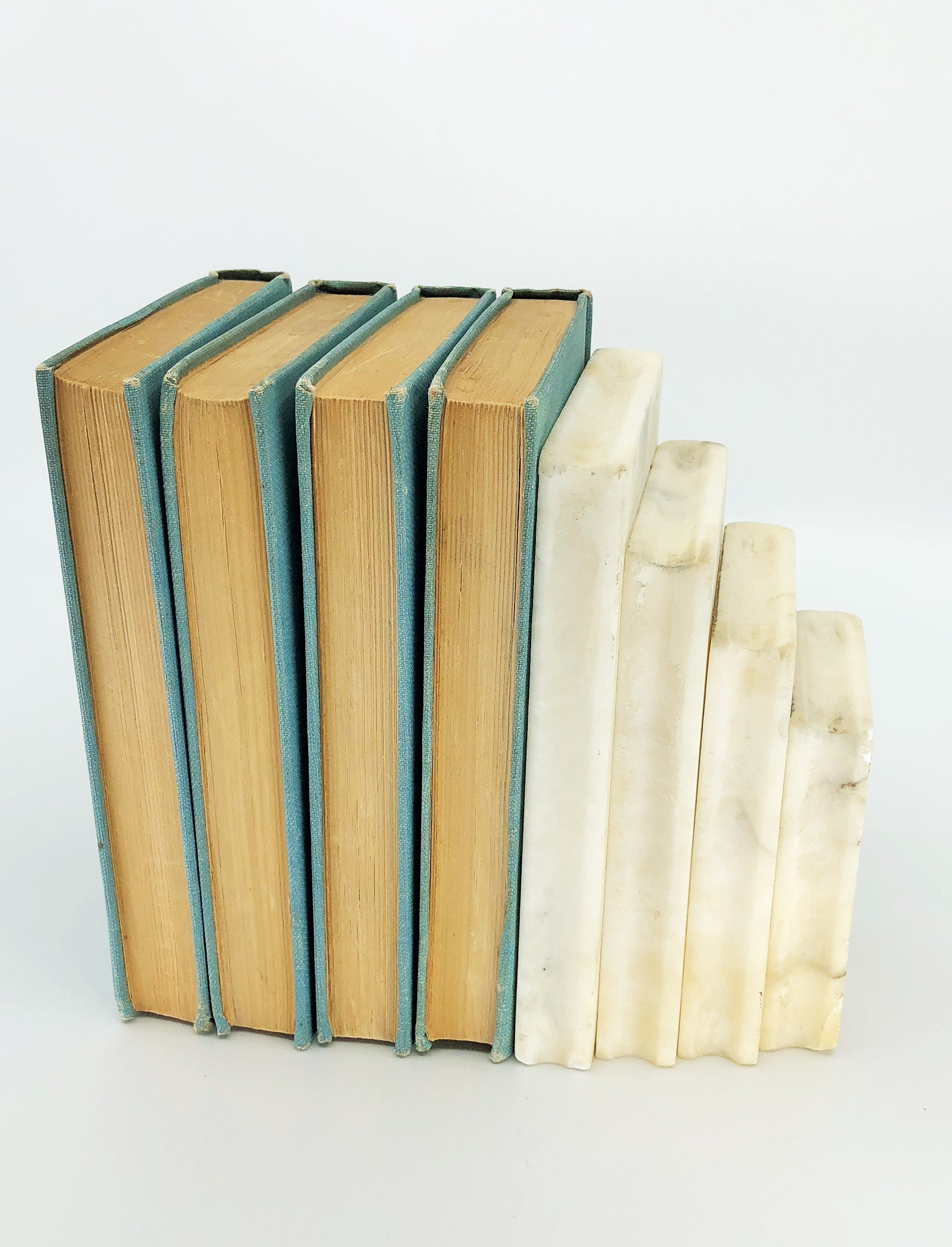 Vintage Italian Marble Stacked Books Bookend