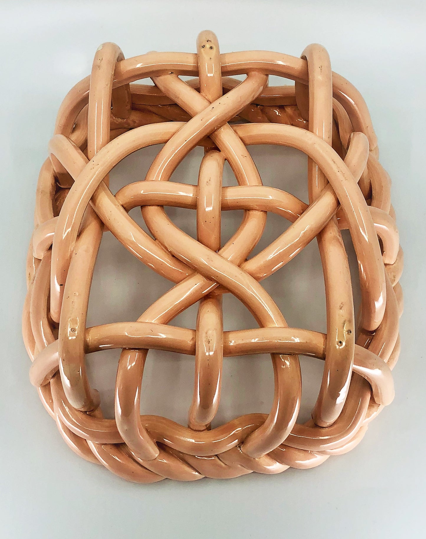 Ceramic Hand Made Woven Blush Basket