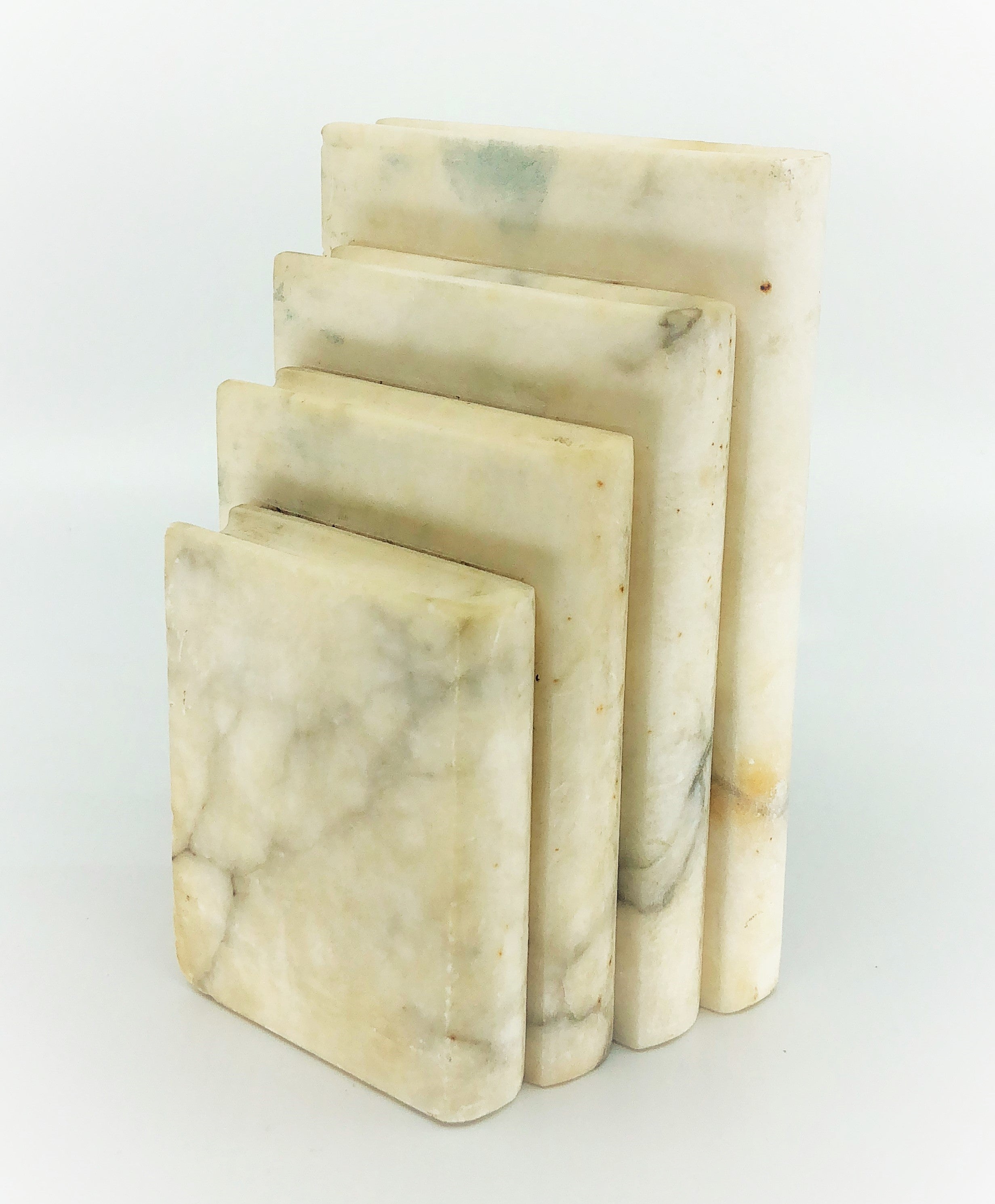 Vintage Italian Marble Stacked Books Bookend