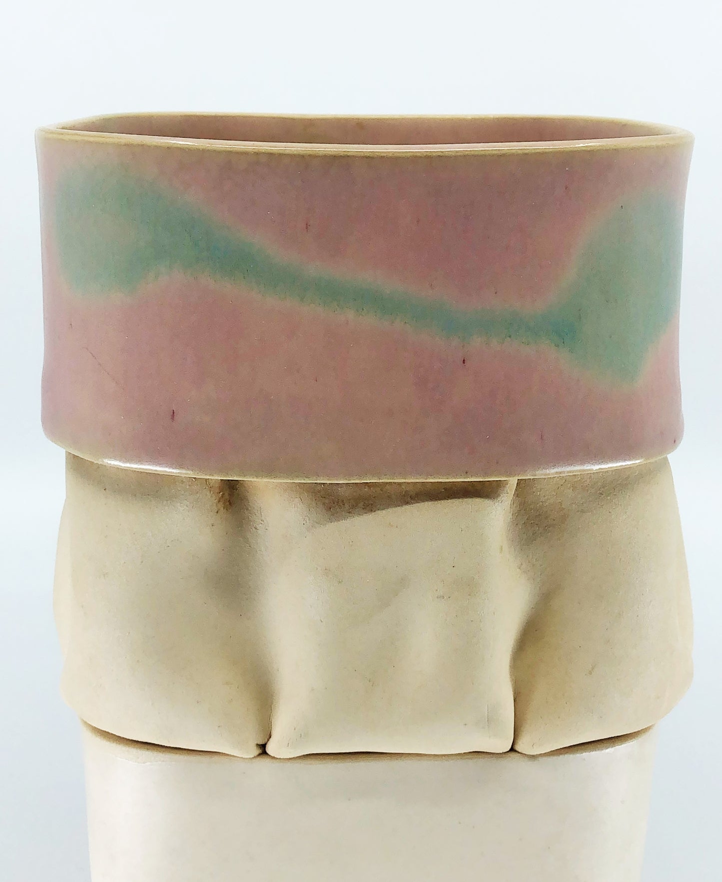 Handmade & Signed "Tie-Dye" Ceramic Vase