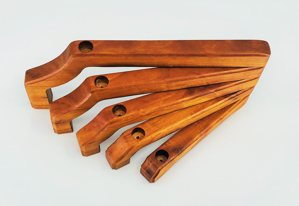 Danish Modern Solid Teak Wood Folding Candle Holder