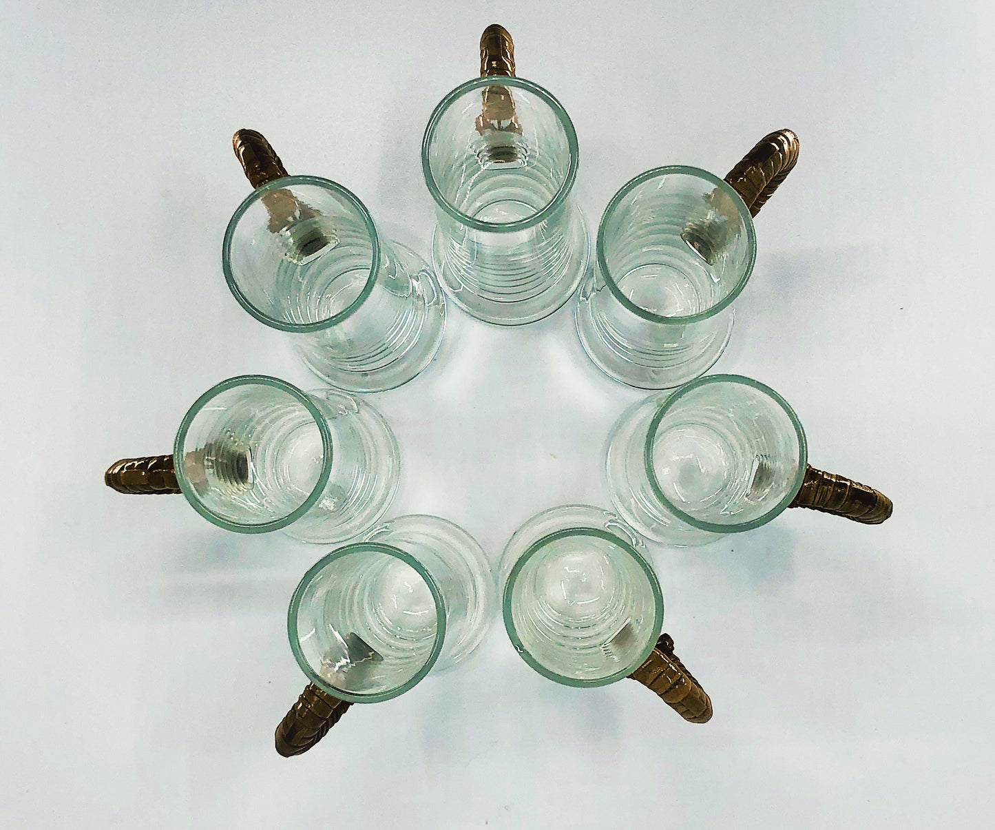 Retro Scandinavian Style Shot Glasses with Wicker Handles, Set of 10*