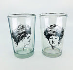 Vintage Women "Portrait" Drinking Glasses