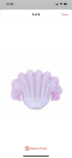 1950s Archimede Seguso Murano Glass Pink Clam Shell - Local Pick Up Only