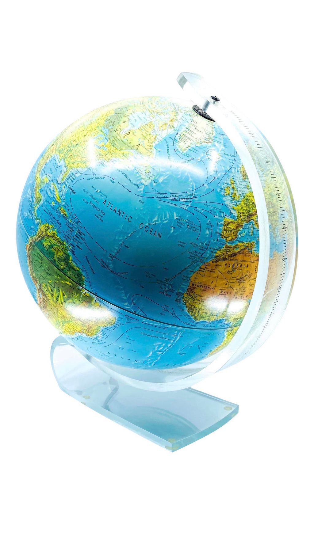 World Globe Lamp With Lucite Base