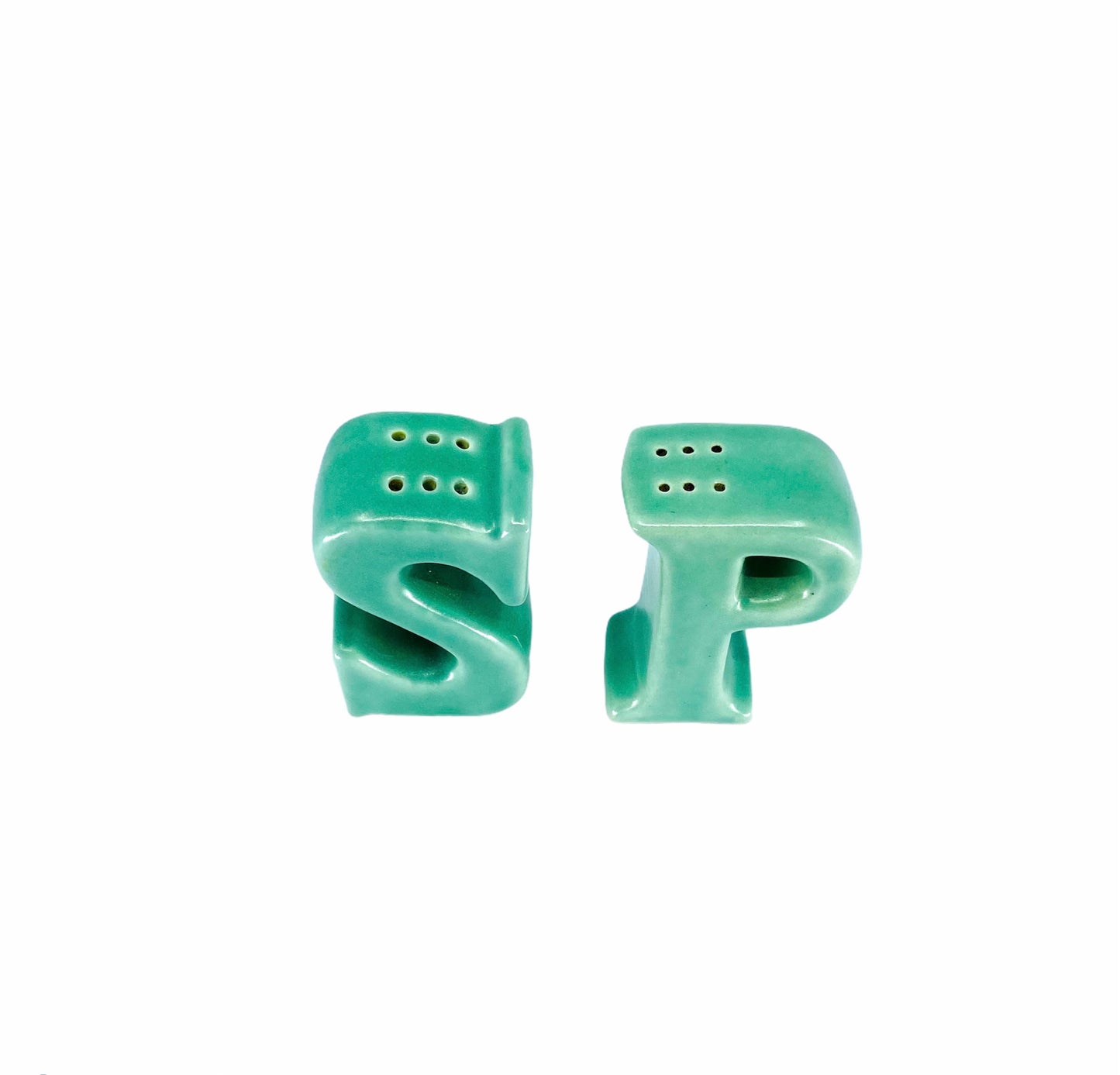 Green S & P Salt and Pepper Shakers
