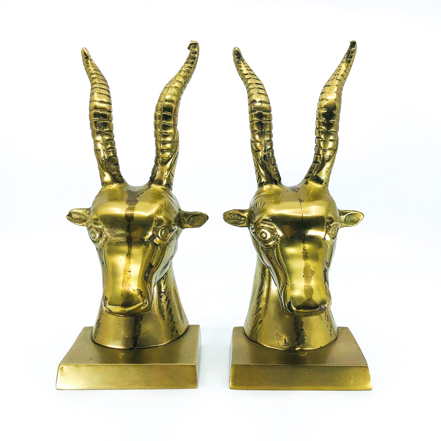 Brass Antelope Bookends
