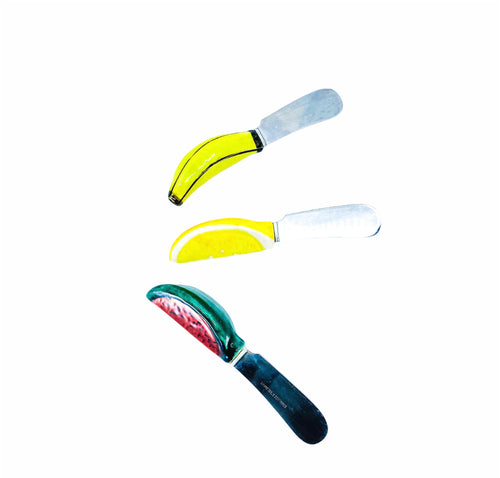 Set of 3 Ceramic Fruit Slices Butter Knives, Made in Japan