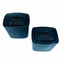 Pair of Black Art Deco Ceramic Canisters