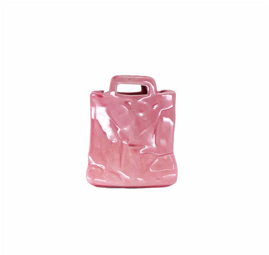 Mini Pink Ceramic Bag Vase
