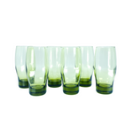 Vintage Libbey Green “Perception” Glasses, Set of 6