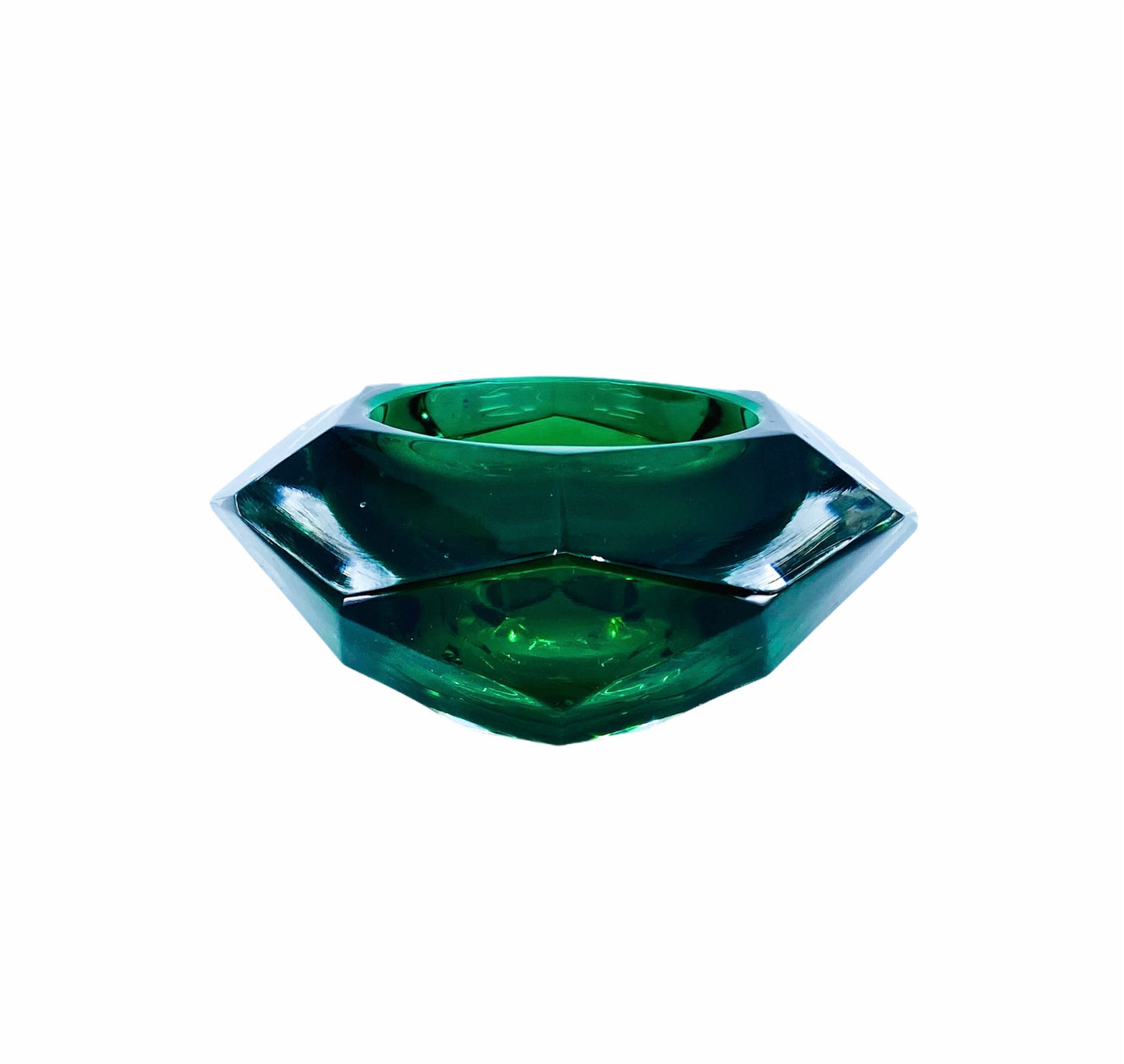 Emerald Green Diamond Shaped Glass Catch All