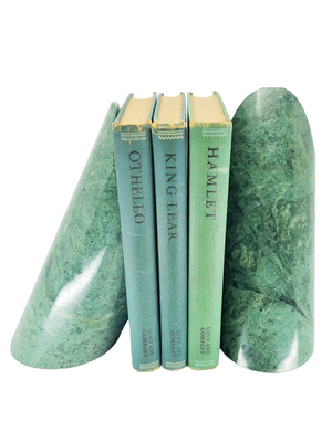 Geometric Green Marble Bookends