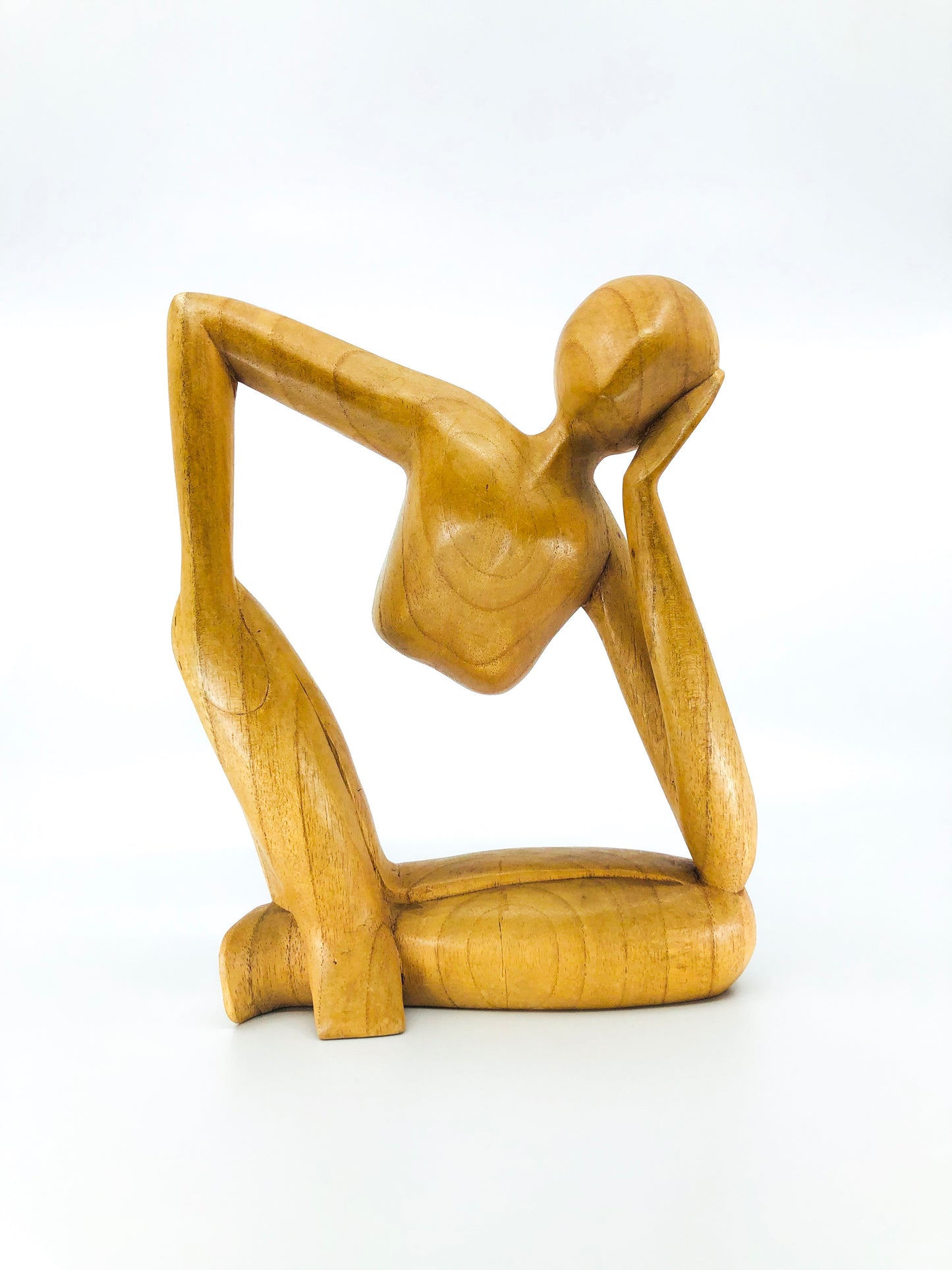Vintage Hand Carved Wood “Thinking Man”