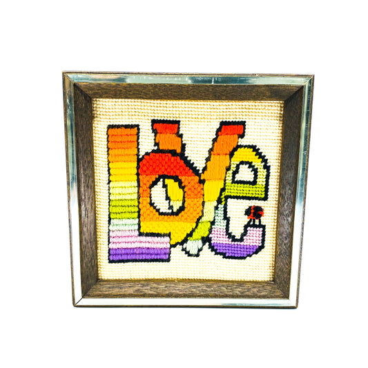 LOVE IS LOVE Rainbow Needlepoint