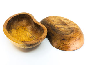 S/2 Monkey Pod Wood Kidney Shaped Bowls / Catch All, 1 Available
