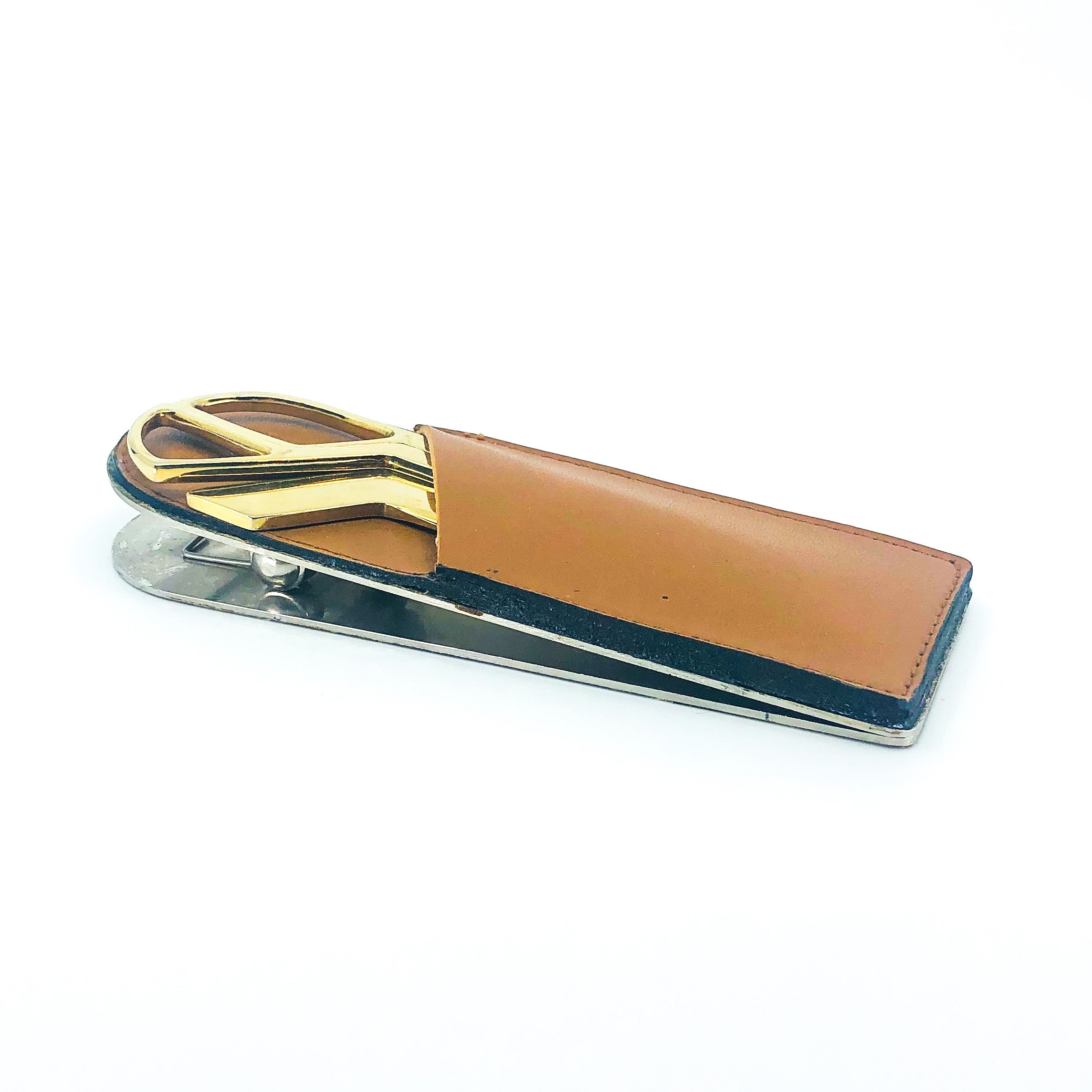 Vintage Leather Desk Organizer, Made in Italy