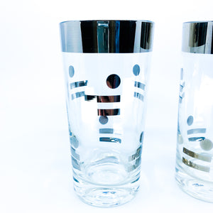Contemporary Chrome Glasses, Pair
