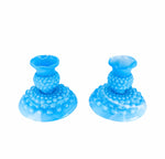 S/2 Fenton Blue Hobnail Candle Holders