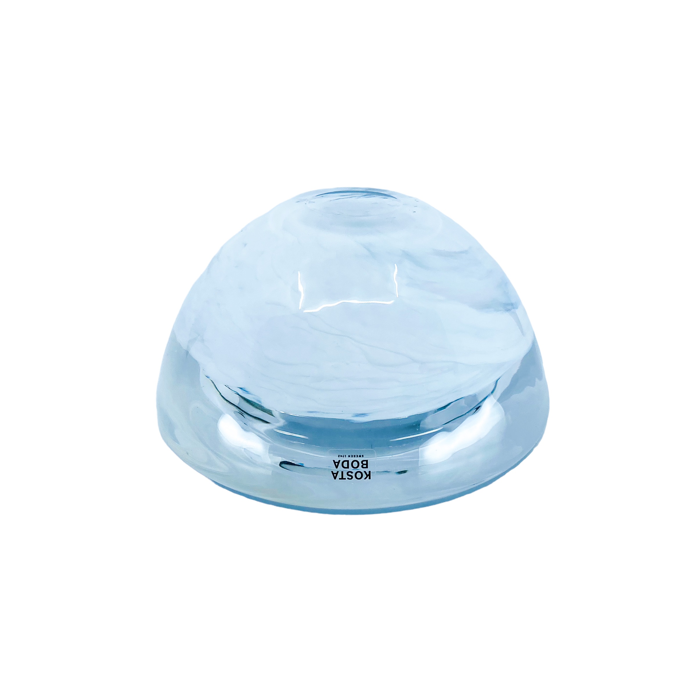 Vintage Kosta Boda Atoll White Swirl Catchall Bowl